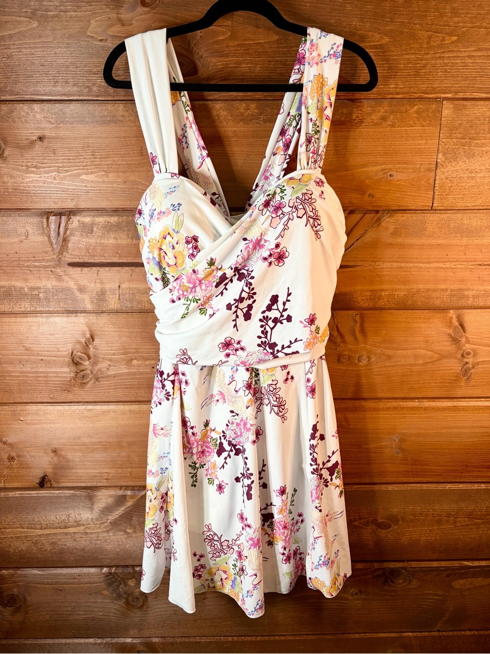 Cocopear Floral White & Pink One-Piece Swimdress Size 4X 🩷🌴